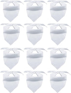 12 Pieces Sublimation Pet Bandanas White Heat Transfer Triangle Dog Scarf Blank by GroceryProduct