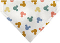 Disney Pet Bandana Mickey Mouse Ears Icon Scattered White Slip On Collar by Buckle-Down