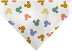 Disney Pet Bandana Mickey Mouse Ears Icon Scattered White Slip On Collar by Buckle-Down