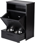New Age Pet ECOFLEX Brea Dog Food Pantry in Black, Two 32 oz Bowls, Moisture by NewAgePet