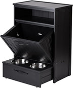 New Age Pet ECOFLEX Brea Dog Food Pantry in Black, Two 32 oz Bowls, Moisture by NewAgePet