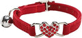 Heart Bling Cat Collar with Safety Belt and Bell Adjustable 8-10 inches by WDPAWS