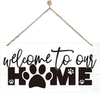 Welcome Sign for Front Door, Front Door Decor Wooden Hanging Sign for Wall Decor by corner+wind