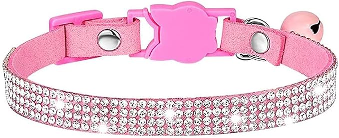 Cat Collars, Rhinestone for Girl Cats Bling Kitten Flower Adjustable Breakaway by Bbmmayy