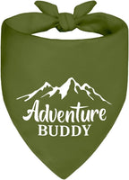 Adventure Buddy Green Dog Bandana, Funny Puppy Scarf Photo Prop by ZBBFSCSB