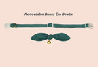 Bunny Ear Cat Collar with Bell and Bow Tie, Breakaway Cute Bowtie Kitten Collars - Image 2