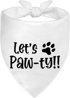 Let's Paw-ty White Dog Bandana, Cute Pet Birthday Bandana Gifts by Unknown