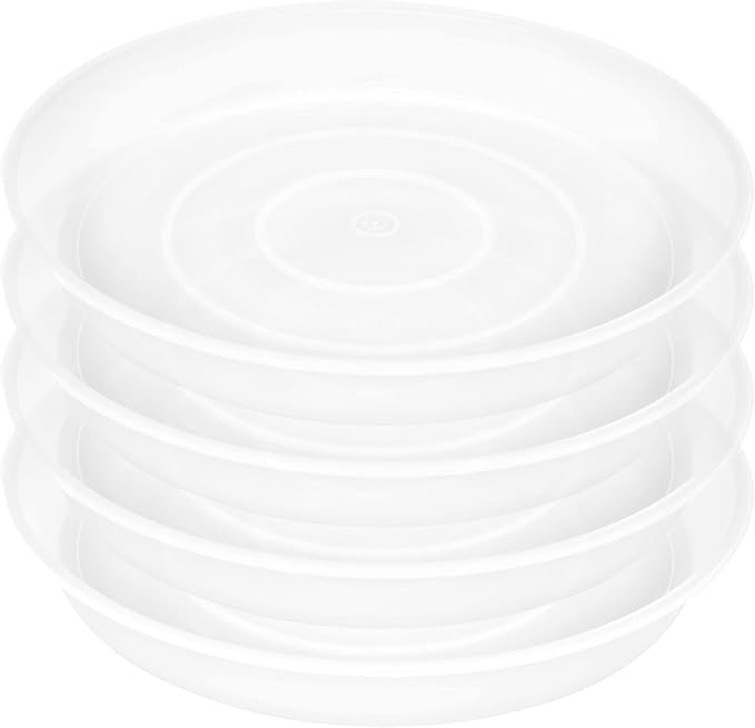 4 Pack of 16 inch Plant Saucer, 1.7" Depth Tray, Large Deep Garden Plastic by Bleuhome