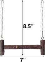 Natural Wood Parakeet Swing Toy, Budgie Wooden Perch Stand, Small and Medium - Image 3