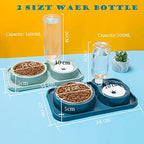 Double Dog Cat Bowl Set with Automatic Water Dispenser, Stainless Steel - Image 7