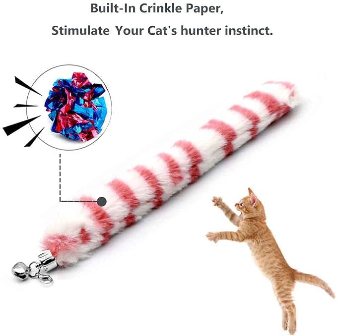 LASOCUHOO Cat Worm Toys, Interactive Cat Wand Replacement, Wand Refill - Image 4