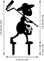 4 Piece Metal Ant Garden Decorative Stakes - Image 8