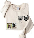 Personalized Dog Photo Sweatshirt, Custom Sweatshirt from Pet Photo, Cat Mom by Famiheart