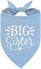 Big Sister Dog Bandana, Light Blue Pet Scarf Accessories, Pet Triangle Scarf by ZPPRJF