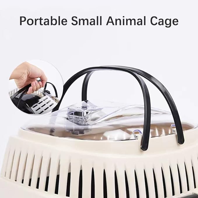 Pink Travel Small Animals Hamster Hedgehog Guinea Pig Cage Carrier - Image 3