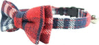 Cat Collar Breakaway with Bell and Bow Tie, Plaid Design Adjustable Safety - Image 2