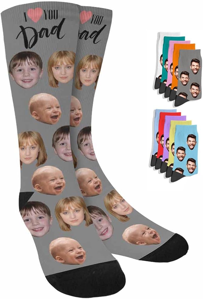 D-Story Custom Face Socks, Personalized Photo Picture on Socks, Unisex Athletic by Enjoy-yjl