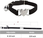 Heart Bling Cat Collar with Safety Belt and Bell Adjustable 8-10 inches - Image 2
