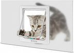 Cat Door for Window, 4 Locking Modes for Safety Cat Window Door, Fits 14"-28" - Image 2