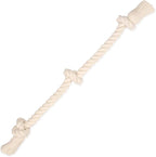 Flossy Chews 100-Percent Cotton White 3-Knot Rope Tug by MammothPetProducts