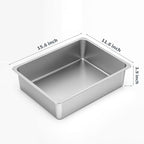 Kirecoo Stainless Steel Cat Litter Box, Small Metal High Sided Cat Pan Box - Image 2