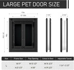 【PATAPLUS】 Aluminum French Large Dog Door, Strong Double Magnetic Flaps - Image 6