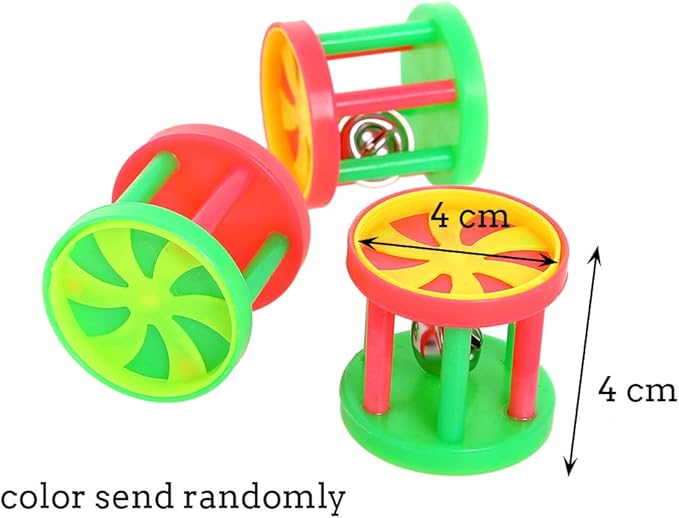 QBLEEV Bird Roller Rattles Toys, Parrot Foot Toys, Foraging Chewing Bell - Image 2
