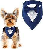 Dog Wedding Bandana, Formal Dog Tuxedo Adjustable Pet Collar by DOGTACT