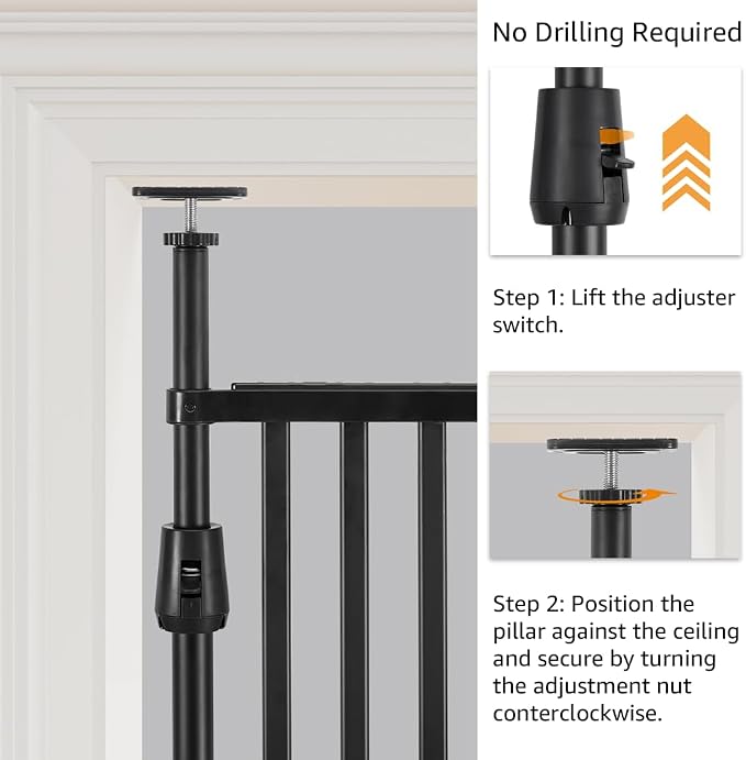 unipaws 86" High Extra Tall Cat Gate, Auto Closing and No Drilling Safety Gate - Image 2