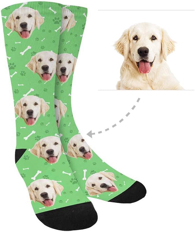 MyPupSocks Custom Personalized Photo Pet Face Socks, Cat and Dog Tracks Paws - Image 3