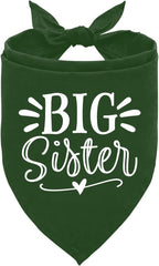 Big Sister Bandana for Dogs, Pet Pregnancy Announcement, Dark Green Dog Bandana by ZPPRJF