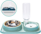 JiangYanus Double Dog Cat Bowls, Pet Water and Food Bowl Set by JiangYanus