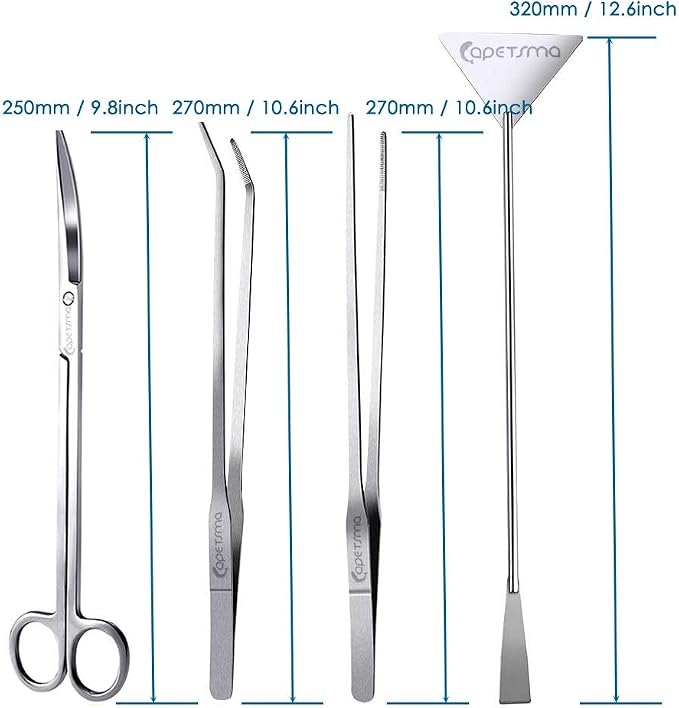 Capetsma Aquascape Long Stainless Steel Plant Tools Set - Image 2