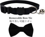Cat Collar Breakaway with Bell and Removable Bow Tie Safety Buckle Velvet - Image 3
