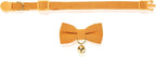 Soft Corduroy Cat Collar with Bell and Bowtie, Safety Breakaway Clasp, - Image 4