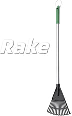 35 Inch 15-Tine Leaf Rake and Dustpan Set, Handle Yard Tool - Image 5