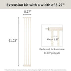 Lumizone Extra Tall Cat Gate Extension Kit 61.02" High Pressure Mounted 8.27" - Image 3