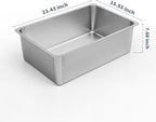 Kirecoo Stainless Steel Cat Litter Box XXL- Metal High Sided Cat Pan, Large - Image 2