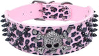 Serijoars Spiked Studded Dog Collar, PU Leather Dog Collar, Adjustable Pet by Serijoars