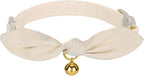 Bunny Ear Cat Collar with Bell and Bow Tie, Breakaway Cute Bowtie Kitten Collars by YUDOTE