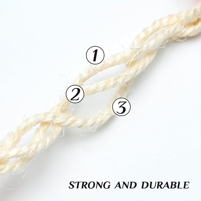 Natural Sisal Rope 1/4 Inch 6mm 164-Feet - Image 3