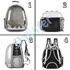 Back Expandable Clear Cat Backpack Carrier, Fit up to 12 lbs, Space Capsule - Image 3