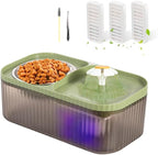 Marchul Cat Water Fountain and Stainless Steel Food Bowl, 100oz/3L Super Quiet by Marchul