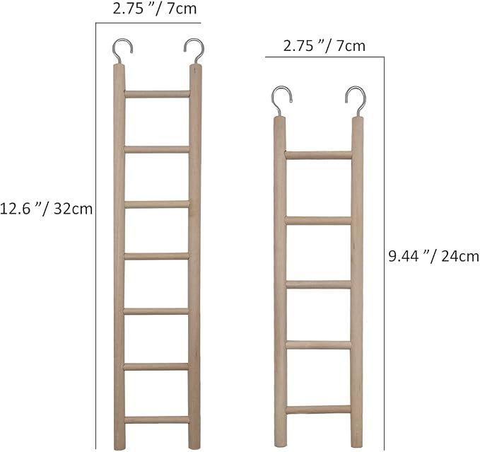 2pcs Bird Wooden Ladder Bird Ladders Wooden Ladder - Image 2