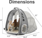 Back Expandable Cat Backpack Carrier, Fit up to 12 lbs, Space Capsule Bubble - Image 2