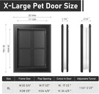 【PATAPLUS】 Aluminum French Large Dog Door, Strong Double Magnetic Flaps - Image 6