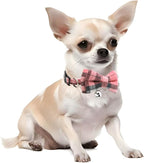 Pink Plaid Bow Kitten Collar - Image 2