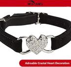 Heart Bling Cat Collar with Safety Belt and Bell Adjustable 8-10 inches - Image 3