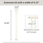 Lumizone Extra Tall Cat Gate Extension Kit 61.02" High Pressure Mounted 4.13" - Image 3