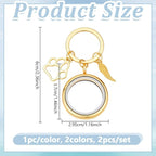NBEADS 2 Pcs 2 Colors Pet Personalized Picture Keychain, 2.36inch Pet Memorial - Image 2